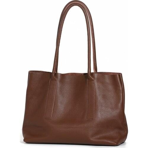 100% Soft Genuine Leather Handbags Large Capacity Women Casual Totes Fashion High Quality Designer 2020 Shoulder Bags For Women