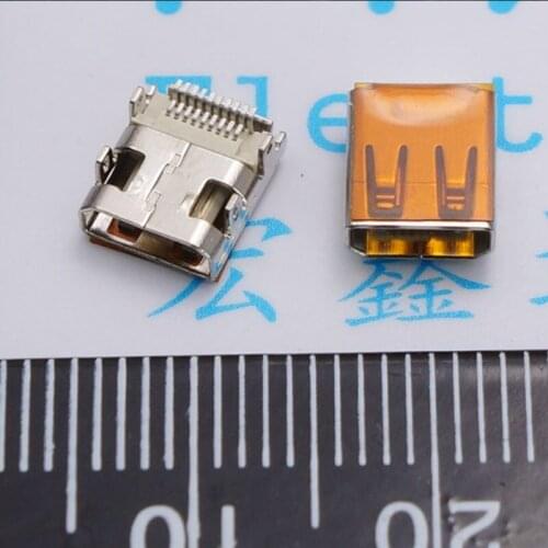 100pcs/lot MICRO HDMI pins mini hd interface Video socket Direct plug-in