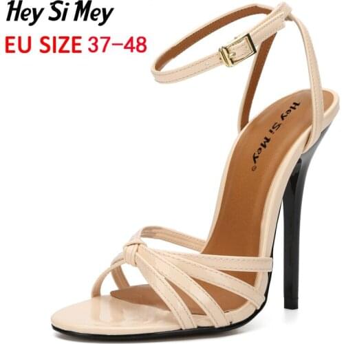 2019 large size EU37-48 female sandals fashion hollow womens shoes banquet wedding womens sandals