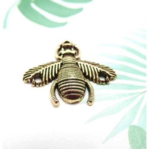 30pcs Ancient gold pendant vintage bee connector alloy accessory bracelet necklace earring accessory