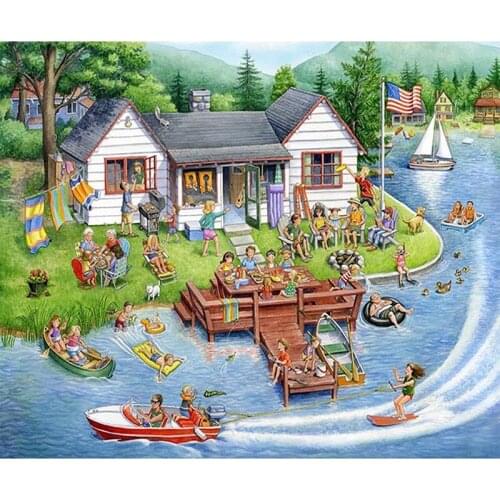 5D Diy Round Diamond Painting Anime Japan Nature Scenery Diamond Embroidery Full Square Diamond Mosaic Farmhouse Decor Unframed