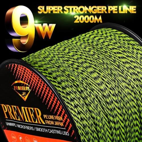 Super Strong 9 Weaves Fishing Line Multifilament PE Braided Wire 2000M Saltwater Fishng Wire 9 Strands 30LB-310LB