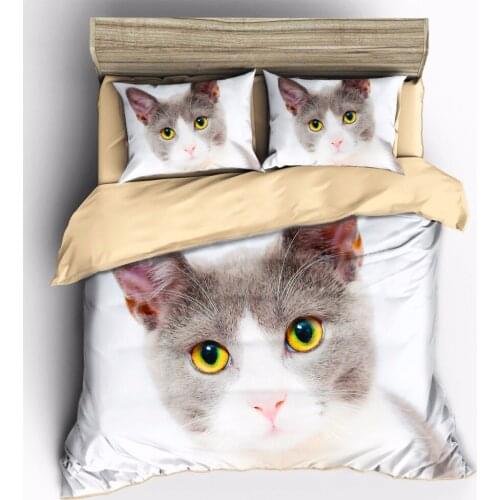 AHSME high-definition print Can be customized King Queen Full Double Twin Single Quilt cover Cute Cat bedding set