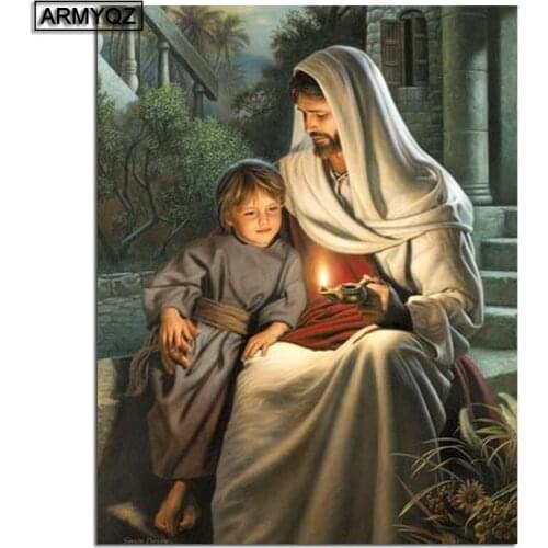 5D DIY Jesus and Child Diamond Painting Full Square/Round Drill Diamond Mosaic Rhinestone Embroidery Cross Stitch Home Decor