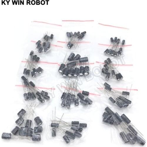 1set of 120pcs 12 values 0.22UF-470UF Aluminum electrolytic capacitor assortment kit set pack