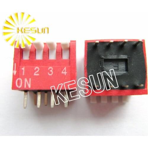 FREE SHIPPING 10PCSx China Quality DP-04 Red 4P DIP Switch 2.54mm DIP-8 4 Position Encoder Switch