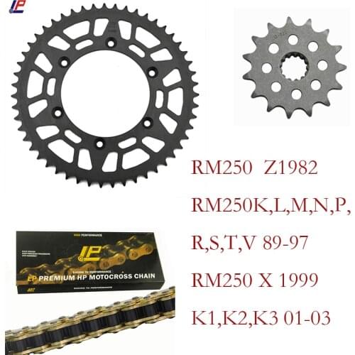 520 Chain Motorcycle Front Rear Sprocket For Suzuki RM250 Z 1982 K L M N P R S T V 1989-1997 X 1999 K1/K2/K3 2001-2003