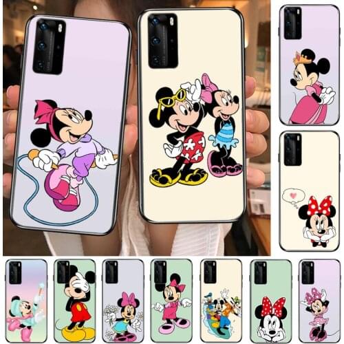 Minnie Mouse Phone Phone Case For Huawei P40 p30 P20 10 9 8 Lite E Pro Plus Black Etui Coque Painting Hoesjes comic fas