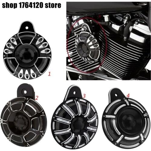 Motorcycle Black Horn Cover Horns Assembly For Harley Touring FLT Big Twin Cam 1991-2018 Sportster XL 2007-2016 2017 2018