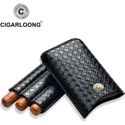 CIGARLOONG Cigar Case Woven Cigar Case Holster 3 Pack Cigar Case CP-1018b