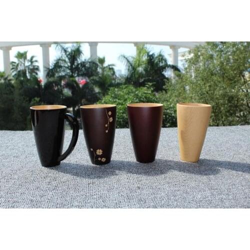 Japan Style Handmade Wood Cup Eco-Friendly Natural Mugs Home-Use Drinking Cups Couples Tooth Brushing Cups