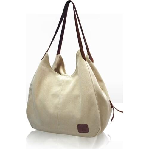 New Canvas Bag Womens Single Shoulder Fresh Literary and Artistic Solid Color Fabric Ins Shoulder Cotton Canvas Bag