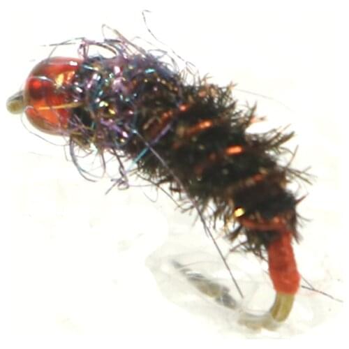 ICERIO 6PCS Fly Tying a Pheasant Tail River Nymphl Plastic Red Bead Head and hook Size #14