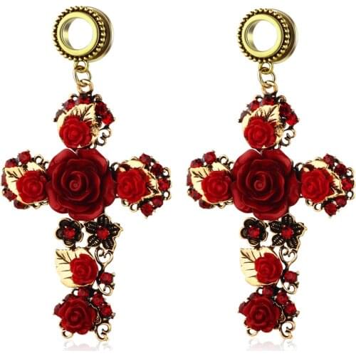 JUNLOWPY Stainless Steel Dangle Ear Plugs Tunnels Gauges Stretcher Drop Helix Expander Piercings Body Jewelry 2 g- 5/8" 60pcs