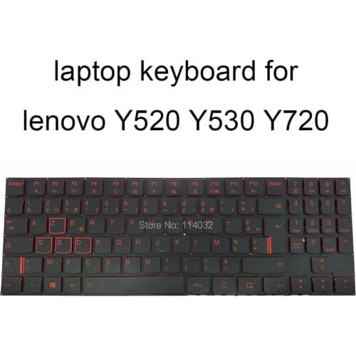 French AZERTY backlight keyboards for Lenovo Legion Y520 Y720 Y530 Y520-15IKBM Y520-15IKBN FR AR Arabic Keyboard Black Red Words