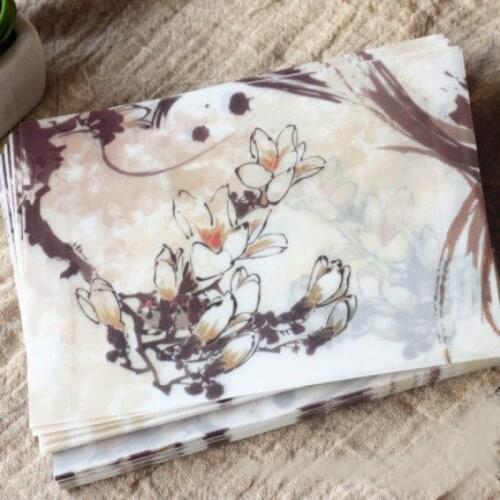 5pcs hazy moonlight clear paper envelope China wash painting design artificial parchment vintage style stationery