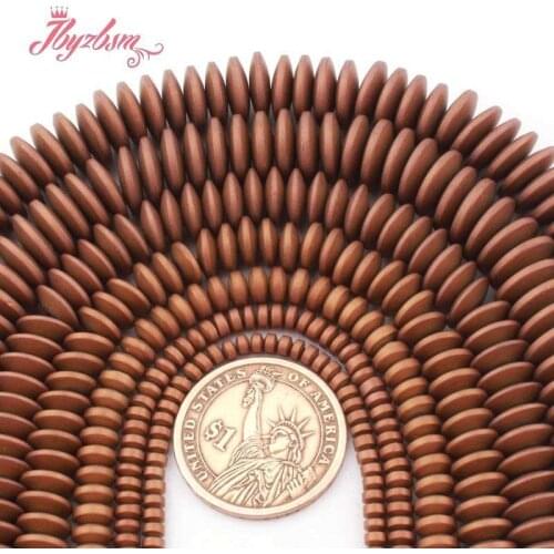 Brown Rondelle Beads Sliced Forst Hematite Stone Spacer Loose Beads for DIY Accessories Necklace Bracelet Jewelry Making 15"