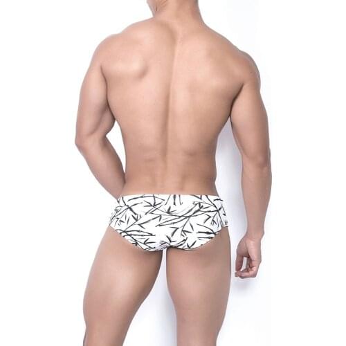 Chinese Style Swimwear Men Ink Bamboo Print Swimwear Men Fashion Close-fitting Mens Swimming Trunks Fashion Spa Man Swimsuits