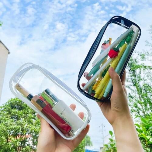 Winzige PVC Transaprent Pencilcase Ins Pen Storage Cosmetic Bag School Supplies Statioenry
