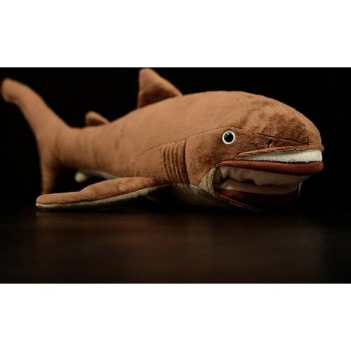 Megamouth Shark Megachasma 48cm Pelagios Cute Stuffed Plush Toy Kids Christmas Gift Simulation Fish Animal Soft Brown Soft Doll
