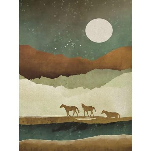 Modern Abstract Landscape Printed 11CT Cross-Stitch Full Kit DIY Embroidery DMC Threads Painting Hobby Knitting Counted