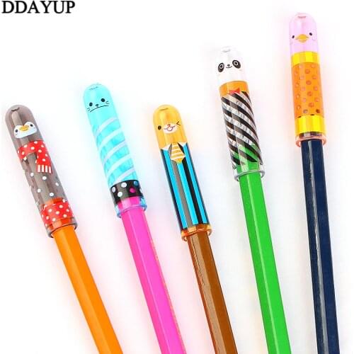 5Pcs/set Cute Animal Pencil Lengthen Extender Holder Portable Pencil Extender for Office School Stationery