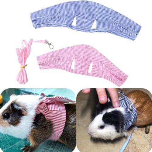 Two-legged Small Pet Chest Strap Outdoor Traction Rope Leash Clothes For Chinchilla Dutch Guinea Pig Breathable Cotton Corset
