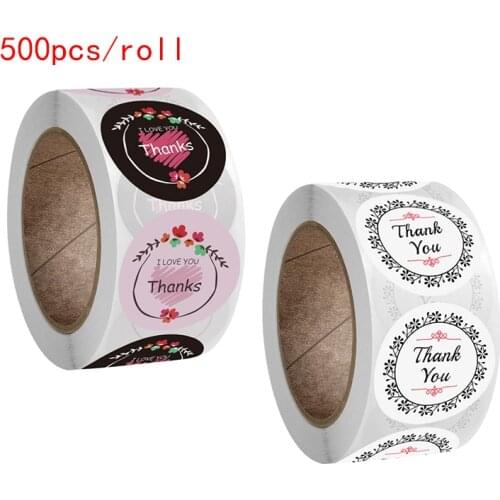 25mm/1 inch Thank You Roll Stickers Stationery Letter Stickers For Party Wedding Decoration Gift Packing Stickers