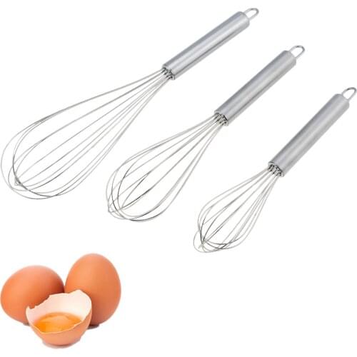 8/10/12 Inches) Stainless Steel Egg Beater Hand Whisk Mixer Kitchen Tools Butter Blender