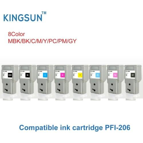 PFI-206 PFI206 Empty Refillable Ink Cartridge With Chip For Canon imagePROGRAF iPF6400S Printer 8Colors/Set 300ML/PCS