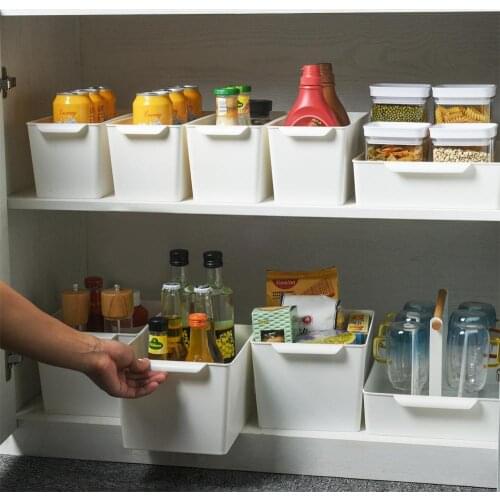 Plastic Box Case Kitchen Cabinet Storage Containers Spice Organizer Desketop Sundries Storage Box Home Refrigerator Organizer