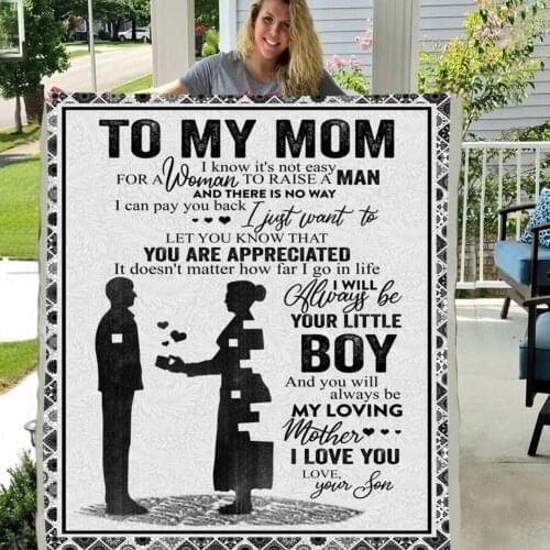 To My Mom From Son Mothers Day Perfect Gift Premium Sherpa Fleece Blanket