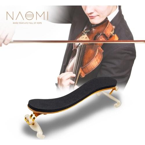NAOMI Professional Adjustable 4/4 3/4 Violin Shoulder Rest Delicate Durable Flamed Maple Wood Fiddle Shoulder Rest