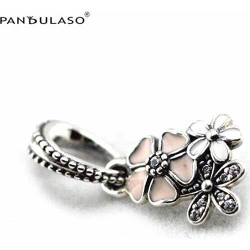 Silver Poetic Blooms With Mixed Enamel And Clear Cz Charms Beads 925 Silver Fits Silver Charm Bracelet Women DIY Jewelry FL350