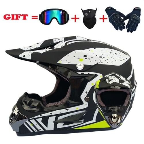 Off-road motorcycle AM mountain bike full helmet four-season motorcycle cross-country helmet sent three-piece set