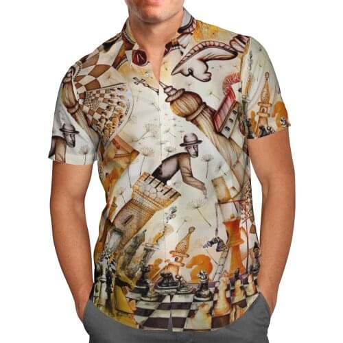 Vintage 3D Medieval Castle Hawaiian Shirt Summer Fashion Beach Short Sleeve Shirts Oversized Chemise Homme Camisa Masculina 5XL