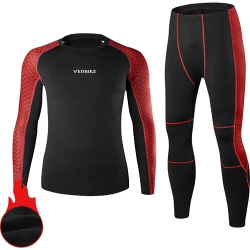 Winter Thermal Underwear Men Warm Fitness Fleece Legging Tight Undershirts Compression Quick Drying Male Thermo Long Johns