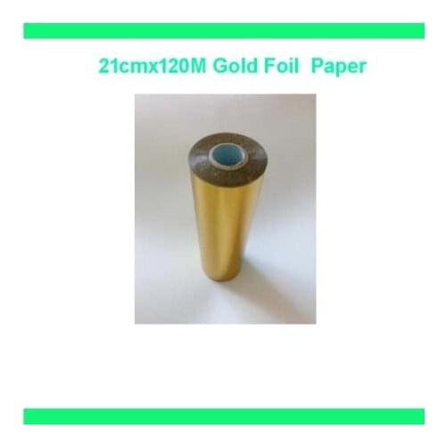 1 Roll 8.3"x131yards / 21cmx120M Gold Color Hot Stamping Foil Heat Transfer Laminating Napkin Gilding PVC business Card Emboss