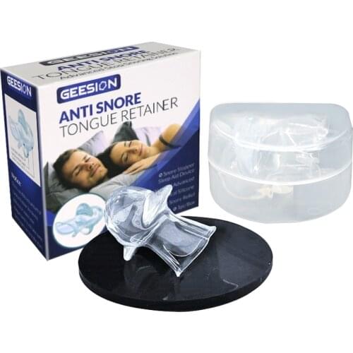 10pcs/10box Silicone Anti Snoring Tongue Retaining Device Sleep Breathing Apnea Night Guard Aid Snore Stopper Snore Solution