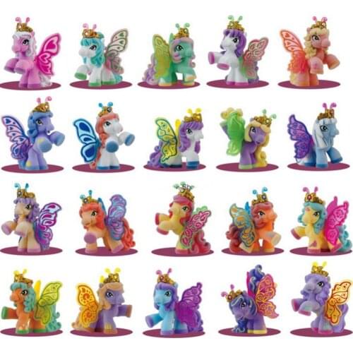 AILAIKI 5/10 Pcs/lot Toy Little Horse Doll Simba Filly Butterfly Wings Mini Horses 5CM Kids Christmas Gift Action Toy Figures