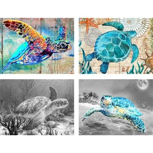5D DIY Diamond Painting Animal Turtle Cross Stitch Kit Rhinestone Picture Full Diamond Embroidery Mosaic Home Decoration Gift