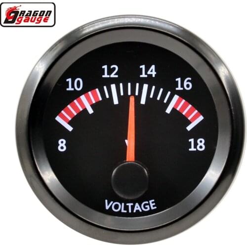 Dragon 2" 52mm Stepper Motor White LED Backlight Auto Car Volt Gauge 8-18 Voltage Voltmete Meter Free Shipping