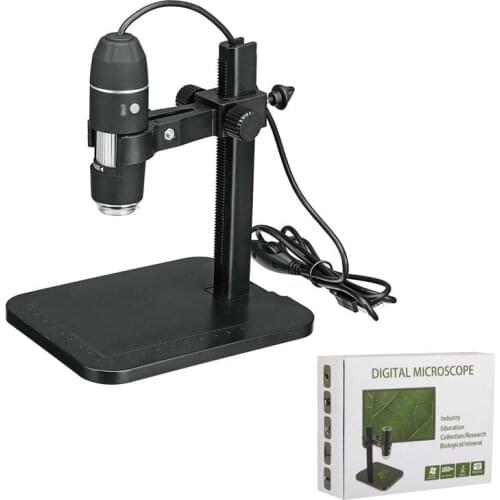 3 in 1 1600X USB Type-c Digital Microscope Electronic Magnifier Camera Endoscope Adjustable Bracket with 8 LED Calibration Ruler