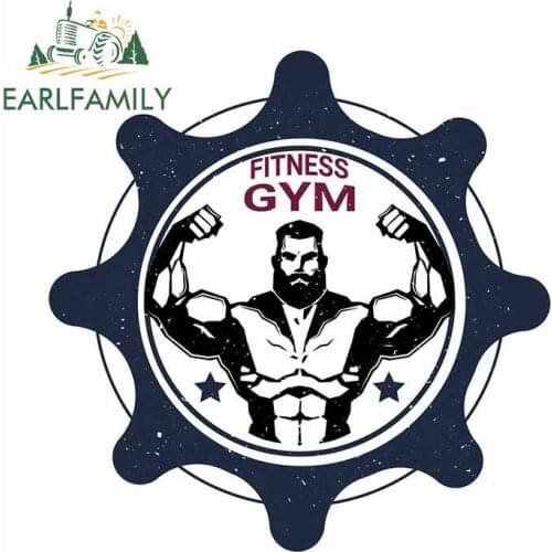 EARLFAMILY 13cm x 12.9cm For Fitness Gym DIY Decal Fashion Car Stickers Waterproof Cartoon Graphics Occlusion Scratch Decor