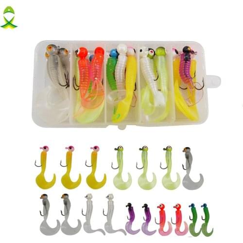 Easy Catch 17pcs/box 3.1g-6.7g Jigging lead head bait hooks with soft lure fishing hooks for fishing tackle accessories