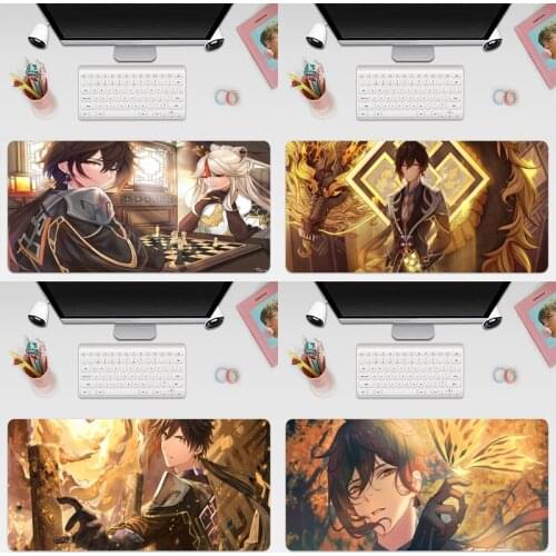 Zhongli genshin impact Gaming Mousepad Large Super Size Game Mouse Pad Mause Mat Rubber For Keyboard Computer