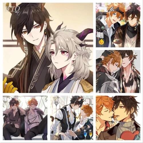 Genshin Impact Game Poster Daddalia/Zhongli/Mandrill Anime Posters Wall Poster Canvas Painting Wall Art Picture Home Decor