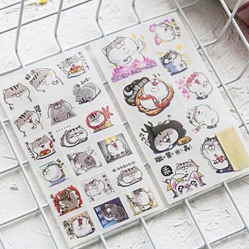 Kawaii Cat Pills Flat Stickers Daily Scrapbook Stickers Bullet Journal Stationery DIY Cane Diary Album Office School Supplies
