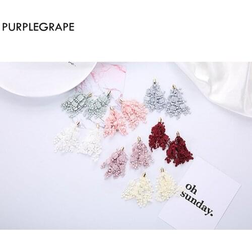 Tassels diy earrings jewelry accessories pendants materials fashion lace women models sweet 6pcs