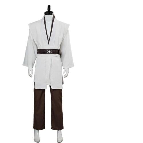 Jedi Knight Cosplay Costume Obi Wan Kenobi Costumes Halloween Carnival Brown Uniform Robe No Cloak